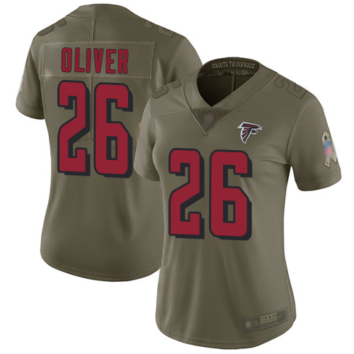 Atlanta Falcons #26 Isaiah Oliver Olive Women's Stitched Limited 2017 Salute to Service Jersey Womens cheap jerseys for sale - CheapJerseys.Shop