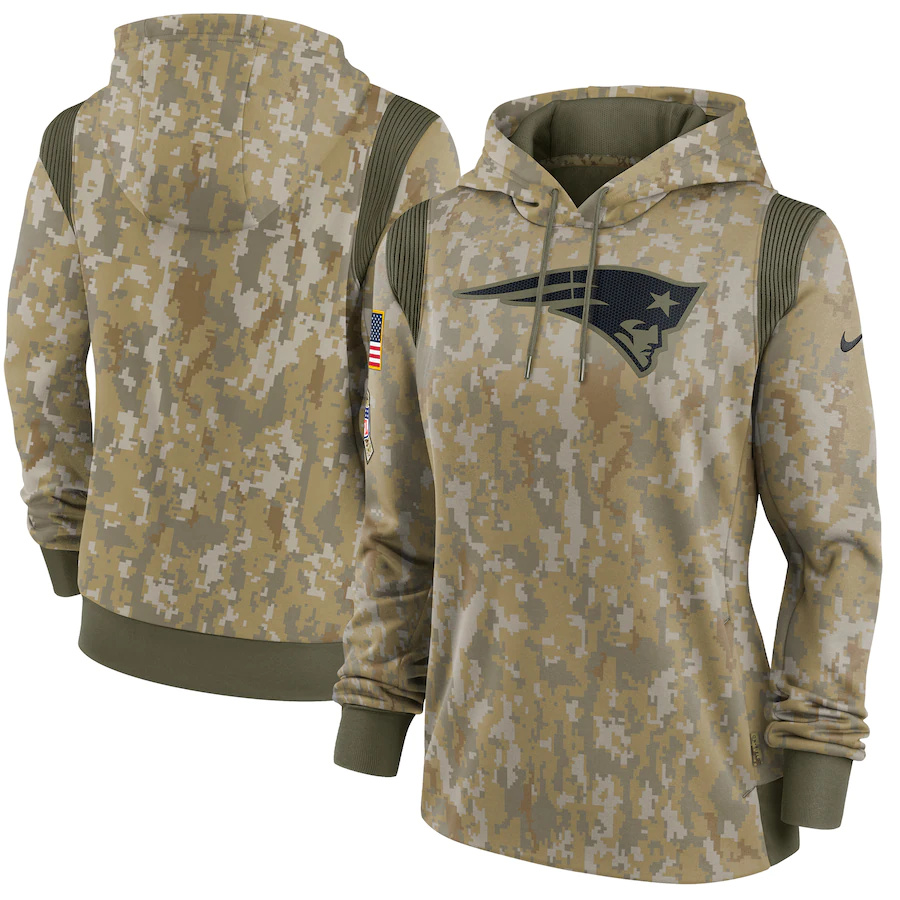 New England Patriots Camo Women's 2021 Salute To Service Therma Performance Pullover Hoodie cheap jerseys for sale - CheapJerseys.Shop