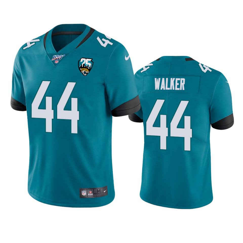 Jaguars #44 Travon Walker Teal 25th Anniversary Vapor Limited Stitched 100th Season Jersey cheap jerseys for sale - CheapJerseys.Shop