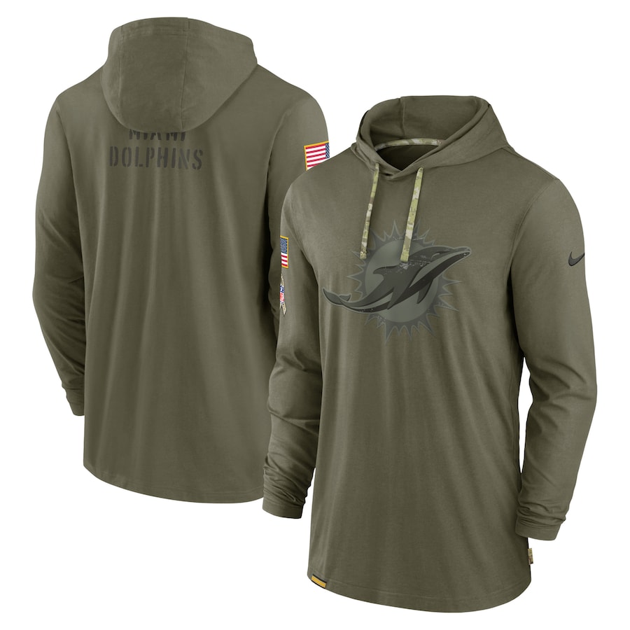Miami Dolphins 2022 Salute To Service Tonal Pullover Hoodie - Olive cheap jerseys for sale - CheapJerseys.Shop
