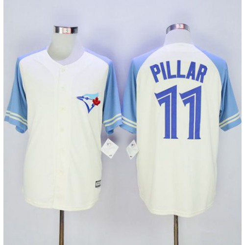 Toronto Blue Jays #11 Kevin Pillar Cream/Blue Exclusive New Cool Base Stitched Jersey Men's cheap jerseys for sale - CheapJerseys.Shop