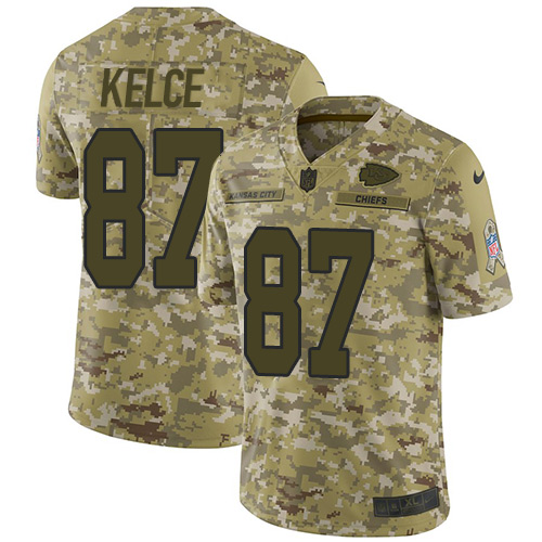 Chiefs #87 Travis Kelce Camo Youth Stitched Limited 2018 Salute To Service Jersey cheap jerseys for sale - CheapJerseys.Shop