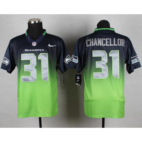 Seattle Seahawks #31 Kam Chancellor Steel Blue/Green Men's Stitched Elite Fadeaway Fashion Jersey Men's cheap jerseys for sale - CheapJerseys.Shop