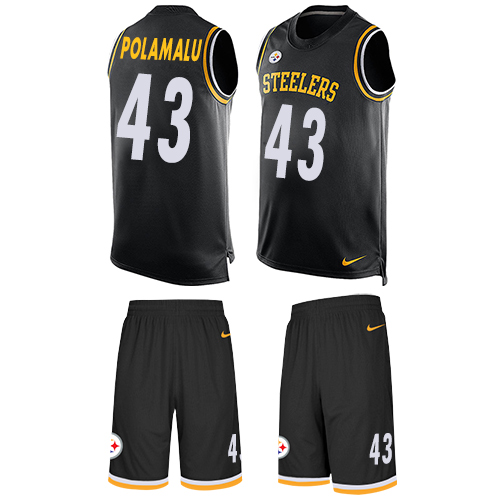 Steelers #43 Troy Polamalu Black Team Color Men's Stitched Limited Tank Top Suit Jersey cheap jerseys for sale - CheapJerseys.Shop