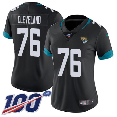 Jaguars #76 Ezra Cleveland Black Team Color Women's Stitched 100th Season Vapor Untouchable Limited Jersey cheap jerseys for sale - CheapJerseys.Shop