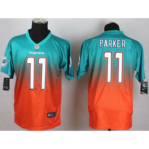 Miami Dolphins #11 DeVante Parker Aqua Green/Orange Men's Stitched Elite Fadeaway Fashion Jersey Men's cheap jerseys for sale - CheapJerseys.Shop