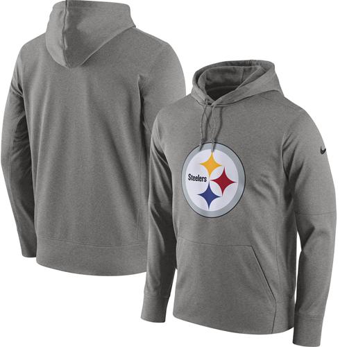 Men's Pittsburgh Steelers Gray Circuit Logo Essential Performance Pullover Hoodie cheap jerseys for sale - CheapJerseys.Shop