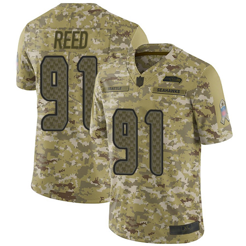 Seattle Seahawks #91 Jarran Reed Camo Men's Stitched Limited 2018 Salute To Service Jersey Men's cheap jerseys for sale - CheapJerseys.Shop