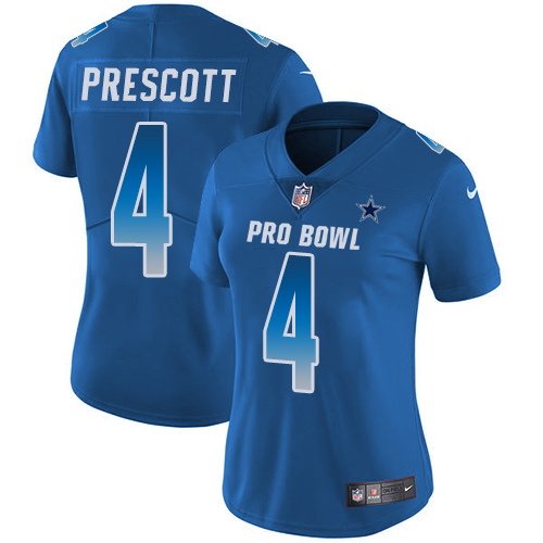 Cowboys #4 Dak Prescott Royal Women's Stitched Limited NFC 2019 Pro Bowl Jersey cheap jerseys for sale - CheapJerseys.Shop
