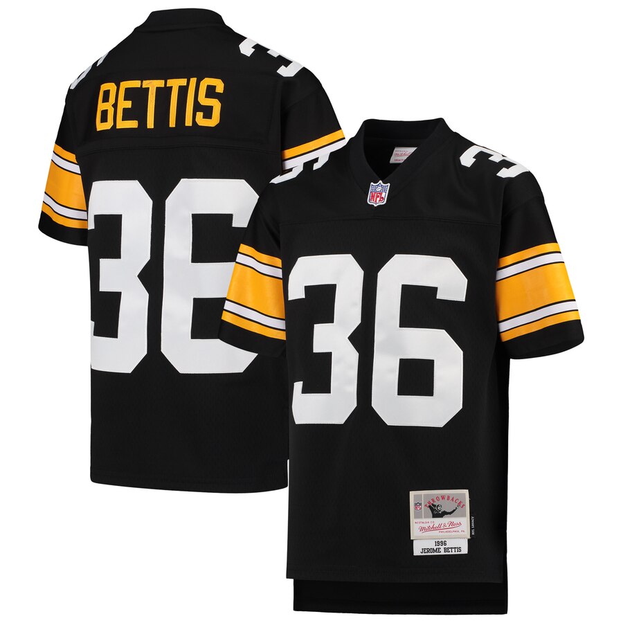 Youth Pittsburgh Steelers #36 Jerome Bettis Mitchell & Ness Black 1996 Legacy Retired Player Jersey cheap jerseys for sale - CheapJerseys.Shop