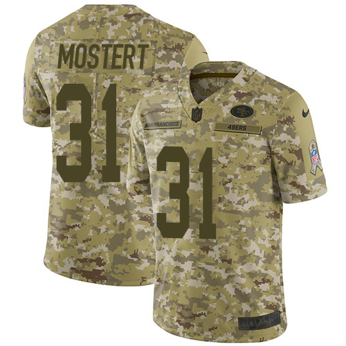 San Francisco 49ers #31 Raheem Mostert Camo Youth Stitched Limited 2018 Salute To Service Jersey Youth cheap jerseys for sale - CheapJerseys.Shop