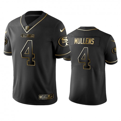 San Francisco 49ers #4 Nick Mullens Black Golden Limited Edition Stitched Jersey Men's cheap jerseys for sale - CheapJerseys.Shop