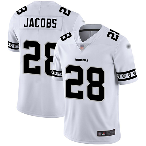 Raiders #28 Josh Jacobs White Men's Stitched Limited Team Logo Fashion Jersey cheap jerseys for sale - CheapJerseys.Shop