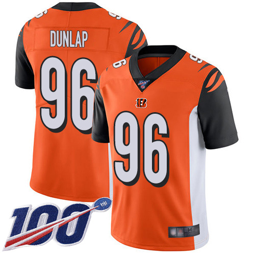 Cincinnati Bengals #96 Carlos Dunlap Orange Alternate Men's Stitched 100th Season Vapor Limited Jersey Men's cheap jerseys for sale - CheapJerseys.Shop