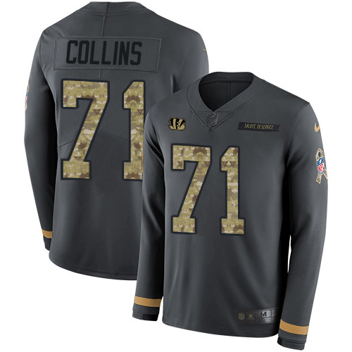 Bengals #71 La'el Collins Anthracite Salute To Service Youth Stitched Limited Therma Long Sleeve Jersey cheap jerseys for sale - CheapJerseys.Shop