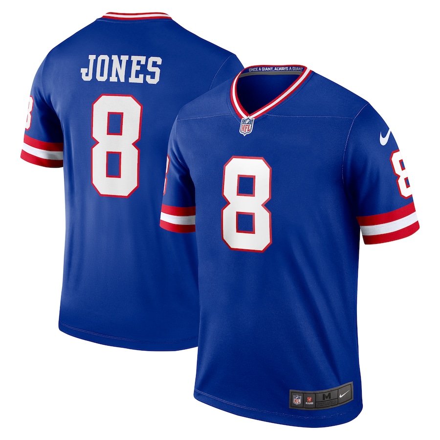 New York Giants #8 Daniel Jones Men's Royal Classic Player Legend Jersey cheap jerseys for sale - CheapJerseys.Shop