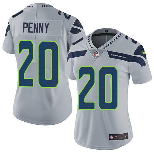 Seattle Seahawks #20 Rashaad Penny Grey Alternate Women's Stitched Vapor Untouchable Limited Jersey Womens cheap jerseys for sale - CheapJerseys.Shop