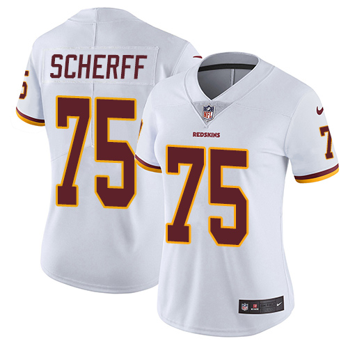 Washington Commanders #75 Brandon Scherff White Women's Stitched Vapor Untouchable Limited Jersey Womens cheap jerseys for sale - CheapJerseys.Shop