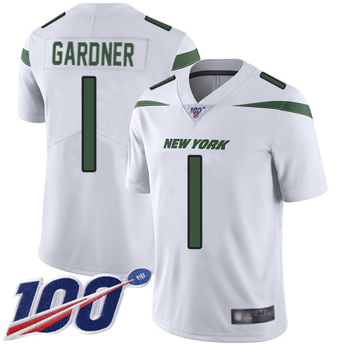 Jets #1 Ahmad Sauce Gardner White Men's Stitched 100th Season Vapor Limited Jersey cheap jerseys for sale - CheapJerseys.Shop