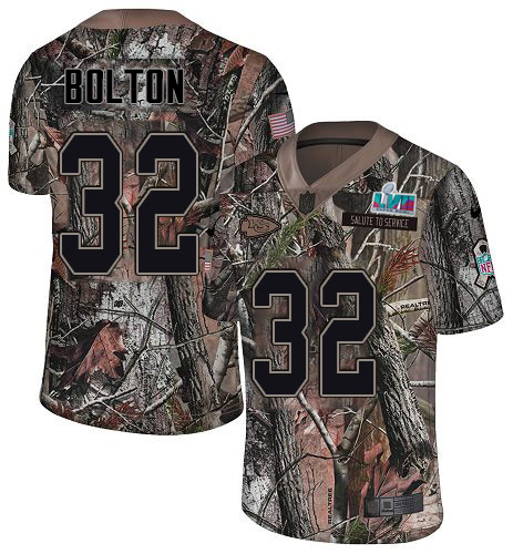 Chiefs #32 Nick Bolton Camo Super Bowl LVII Patch Men's Stitched Limited Rush Realtree Jersey cheap jerseys for sale - CheapJerseys.Shop