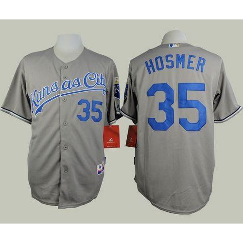 Kansas City Royals #35 Eric Hosmer Grey Road Cool Base Stitched Jersey Men's cheap jerseys for sale - CheapJerseys.Shop
