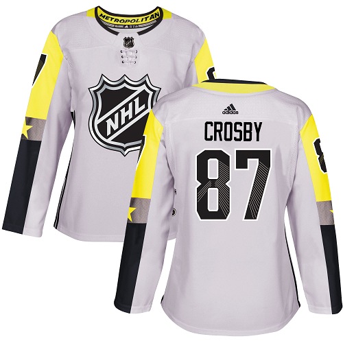 Pittsburgh Penguins #87 Sidney Crosby Gray 2018 All-Star Metro Division Authentic Women's Stitched Jersey Womens cheap jerseys for sale - CheapJerseys.Shop