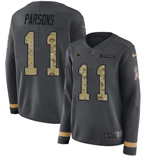 Cowboys #11 Micah Parsons Anthracite Salute To Service Women's Stitched Limited Therma Long Sleeve Jersey cheap jerseys for sale - CheapJerseys.Shop