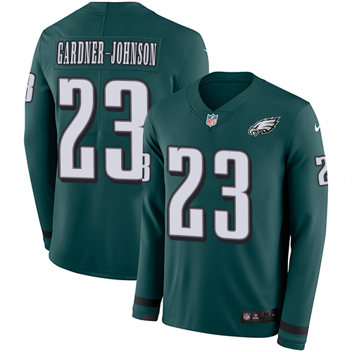 Eagles #23 C.J. Gardner-Johnson Green Team Color Youth Stitched Limited Therma Long Sleeve Jersey cheap jerseys for sale - CheapJerseys.Shop