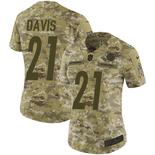 Pittsburgh Steelers #21 Sean Davis Camo Women's Stitched Limited 2018 Salute to Service Jersey Womens cheap jerseys for sale - CheapJerseys.Shop