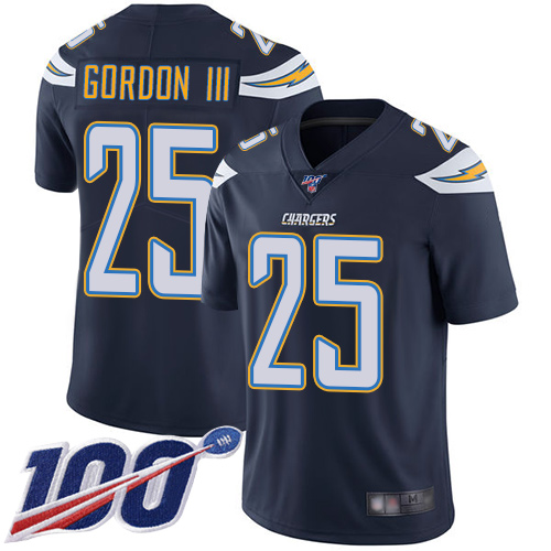 Los Angeles Chargers #25 Melvin Gordon III Navy Blue Team Color Men's Stitched 100th Season Vapor Limited Jersey Men's cheap jerseys for sale - CheapJerseys.Shop