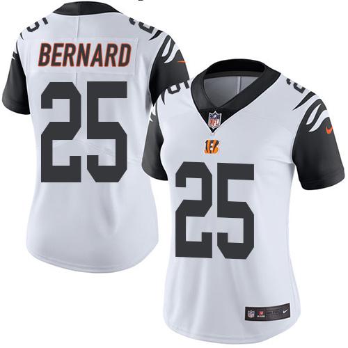 Cincinnati Bengals #25 Giovani Bernard White Women's Stitched Limited Rush Jersey Womens cheap jerseys for sale - CheapJerseys.Shop