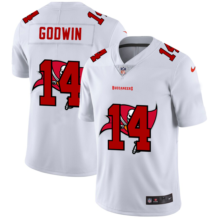 Tampa Bay Buccaneers #14 Chris Godwin White Men's Team Logo Dual Overlap Limited Jersey cheap jerseys for sale - CheapJerseys.Shop