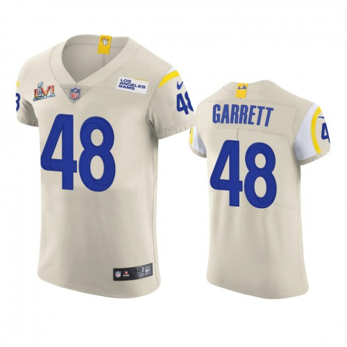 Los Angeles Los Angeles Rams #48 Chris Garrett Men's Super Bowl LVI Patch Vapor Elite Player Jersey - Bone Men's cheap jerseys for sale - CheapJerseys.Shop
