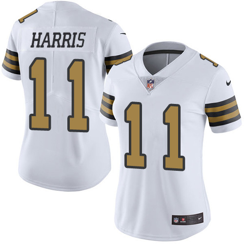 New Orleans Saints #11 Deonte Harris White Women's Stitched Limited Rush Jersey Womens cheap jerseys for sale - CheapJerseys.Shop