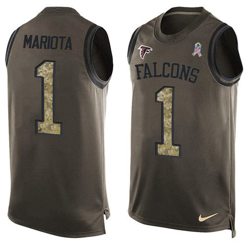 Falcons #1 Marcus Mariota Green Men's Stitched Limited Salute To Service Tank Top Jersey cheap jerseys for sale - CheapJerseys.Shop