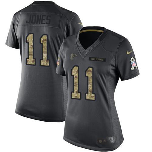 Atlanta Falcons #11 Julio Jones Black Women's Stitched Limited 2016 Salute to Service Jersey Womens cheap jerseys for sale - CheapJerseys.Shop