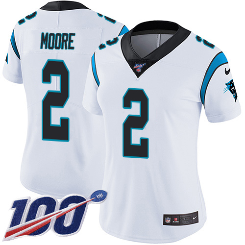 Panthers #2 DJ Moore White Women's Stitched 100th Season Vapor Untouchable Limited Jersey cheap jerseys for sale - CheapJerseys.Shop