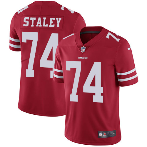 San Francisco 49ers #74 Joe Staley Red Team Color Men's Stitched Vapor Untouchable Limited Jersey Men's cheap jerseys for sale - CheapJerseys.Shop