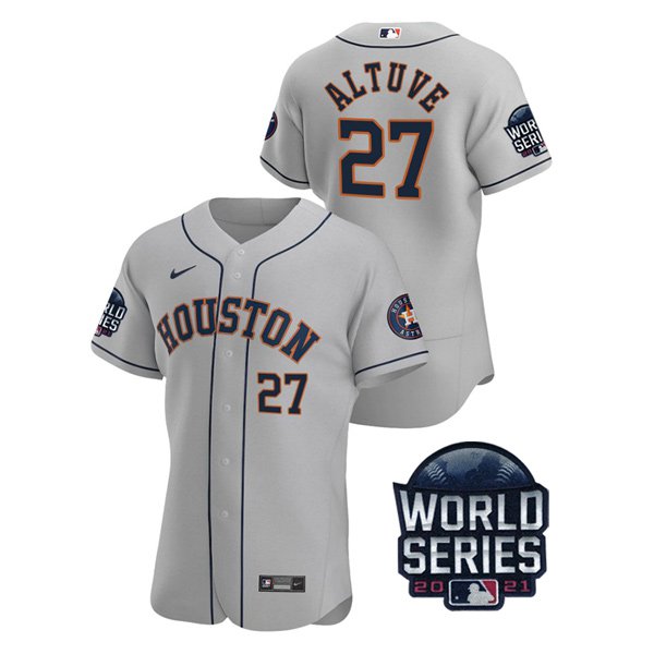 Houston Astros #27 Jose Altuve Men's 150th Anniversary 2021 World Series Authentic Jersey - Gray cheap jerseys for sale - CheapJerseys.Shop