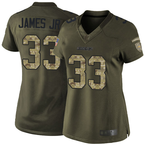 Chargers #33 Derwin James Jr Green Women's Stitched Limited 2015 Salute To Service Jersey cheap jerseys for sale - CheapJerseys.Shop