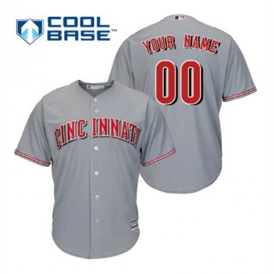 Men Women Youth All Size Cincinnati Reds Custom Cool Base Jersey Grey 3 cheap jerseys for sale - CheapJerseys.Shop