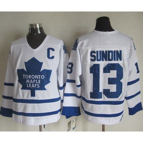 Maple Toronto Maple Leafs #13 Mats Sundin White CCM Throwback Stitched Jersey Men's cheap jerseys for sale - CheapJerseys.Shop