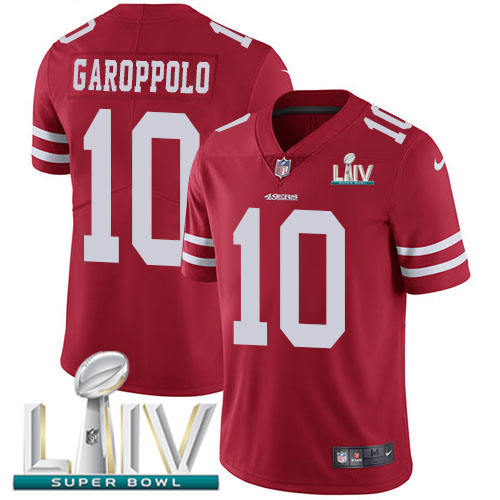 49ers #10 Jimmy Garoppolo Red Super Bowl LIV 2020 Team Color Youth Stitched Vapor Untouchable Limited Jersey cheap jerseys for sale - CheapJerseys.Shop