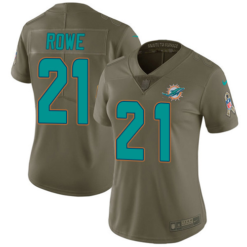 Miami Dolphins #21 Eric Rowe Olive Women's Stitched Limited 2017 Salute To Service Jersey Womens cheap jerseys for sale - CheapJerseys.Shop