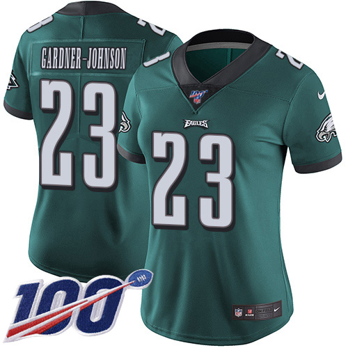 Eagles #23 C.J. Gardner-Johnson Green Team Color Women's Stitched 100th Season Vapor Untouchable Limited Jersey cheap jerseys for sale - CheapJerseys.Shop