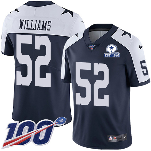 Dallas Cowboys #52 Connor Williams Navy Blue Thanksgiving Men's Stitched With Established In 1960 Patch 100th Season Vapor Untouchable Limited Thr cheap jerseys for sale - CheapJerseys.Shop