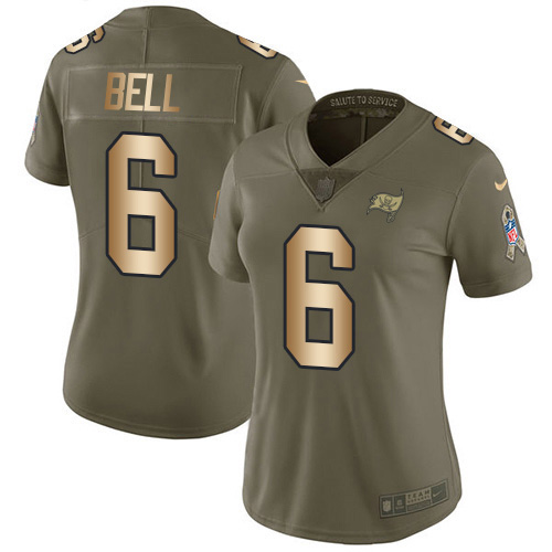 Tampa Bay Buccaneers #6 Le'Veon Bell Olive/Gold Women's Stitched Limited 2017 Salute To Service Jersey Womens cheap jerseys for sale - CheapJerseys.Shop