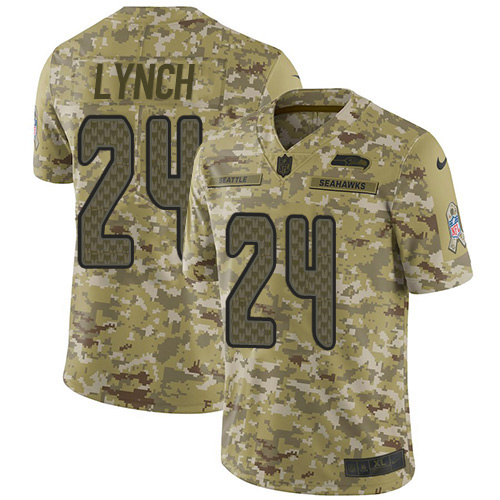 Seattle Seahawks #24 Marshawn Lynch Camo Men's Stitched Limited 2018 Salute To Service Jersey Men's cheap jerseys for sale - CheapJerseys.Shop