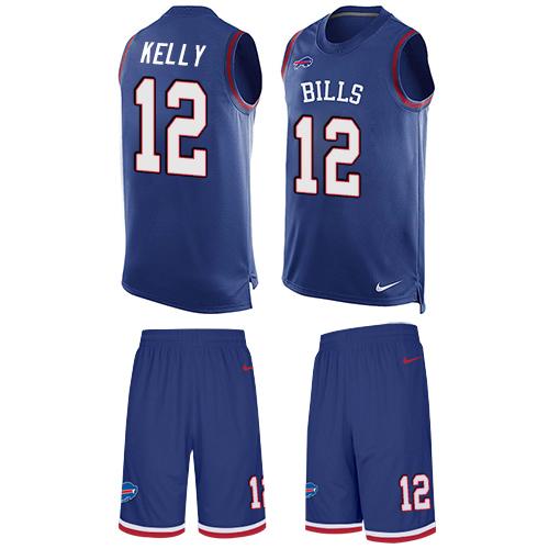 Bills #12 Jim Kelly Royal Blue Team Color Men's Stitched Limited Tank Top Suit Jersey cheap jerseys for sale - CheapJerseys.Shop