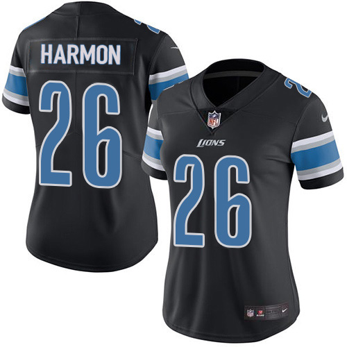 Detroit Lions #26 Duron Harmon Black Women's Stitched Limited Rush Jersey Womens cheap jerseys for sale - CheapJerseys.Shop